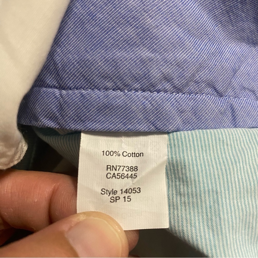J Crew Blue White Striped Cotton Revington Flat Front Shorts - Picture 5 of 5